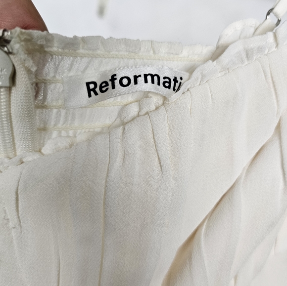 Reformation Harvest Dress White Midi Size 10 - Picture 8 of 10